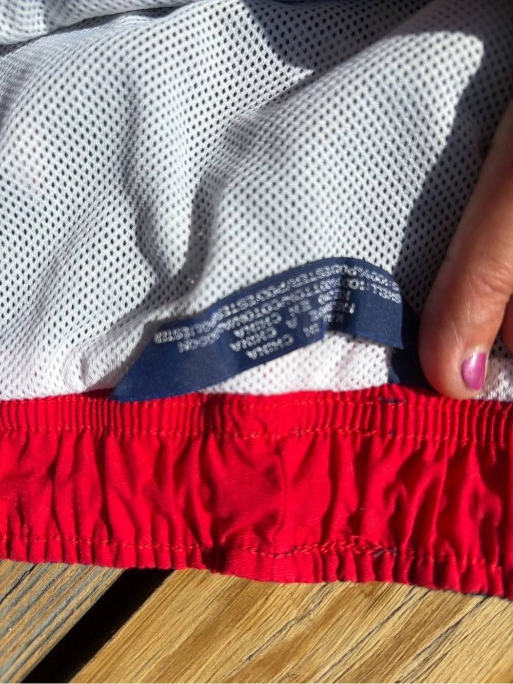 TOMMY TRUNKS Navy Swim Trunks with Multicolor Sail Pattern VINTAGE XL